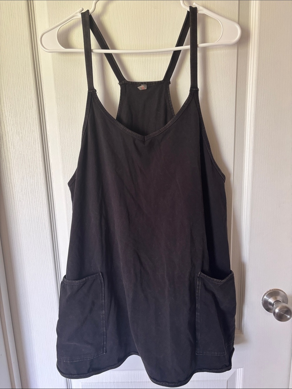 Free People Black Hotshot Mini Dress with Front Pockets - Picture 2 of 8
